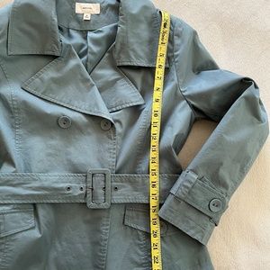 Crop Trench Jacket for Layering - XL - Dusty Aqua